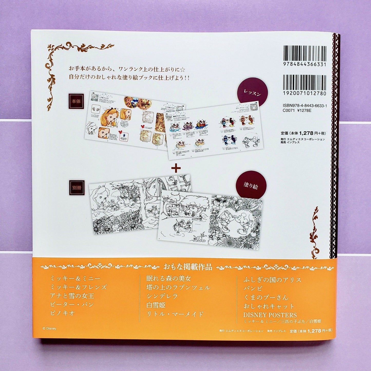 Disney Japanese coloring book back cover