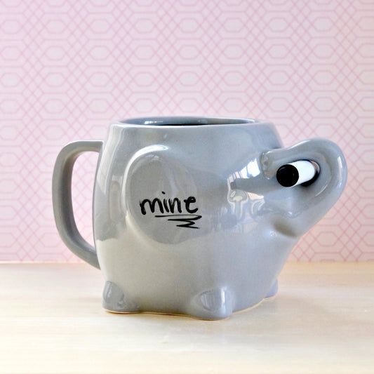 Paladone Gray Elephant Dry Erase Mug side view