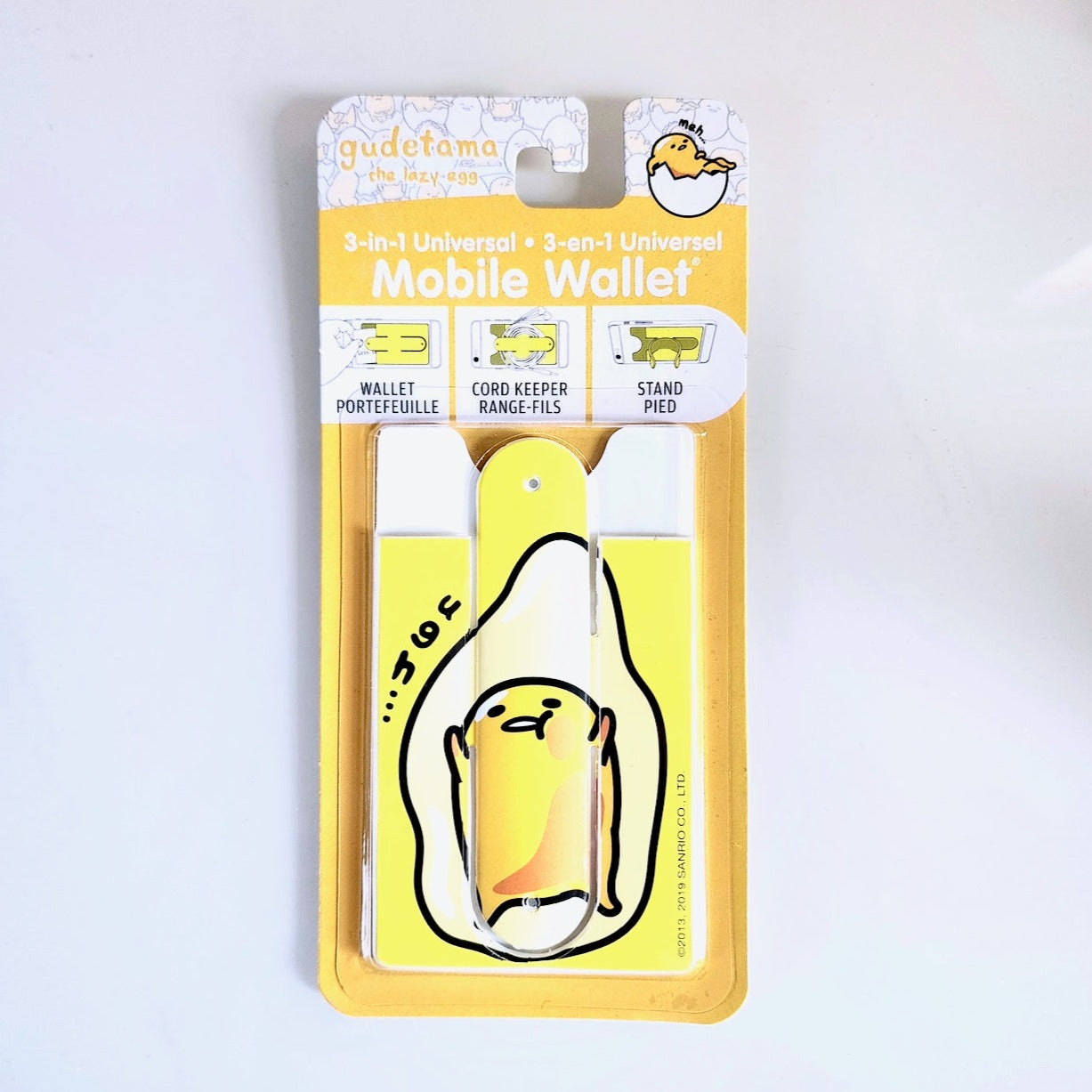 gudetama cell phone silicon wallet stand for credit card/cash