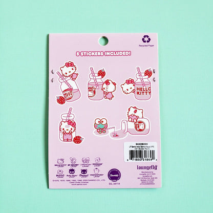 Loungefly Hello Kitty Friends Strawberry Milk sticker set back view
