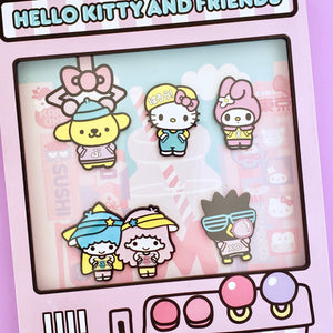 closeup of Loungefly Hello Kitty & Friends Kawaii Limited Edition Collector Set NYCC
