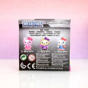 back box view of purple Hello Kitty with microphone die-cast Metalfigs