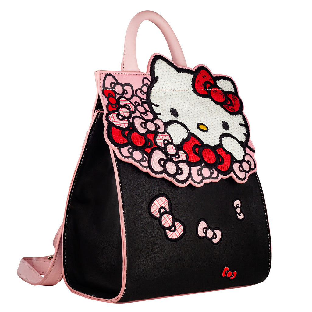 Danielle Nicole Hello Kitty black and pink bow backpack side view