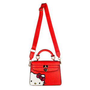 Danielle Nicole Hello Kitty Peek-A-Boo red satchel front view