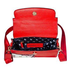 Danielle Nicole Hello Kitty Peek-A-Boo red satchel interior