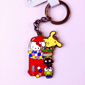 Loungefly Hello Sanrio Bubblegum Machine Keychain Movable Pompompurin, Hello Kitty & Friends