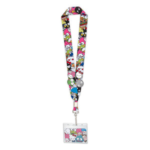 Loungefly Hello Sanrio Lanyard with 4 pins full view