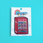 Loungefly Hello Sanrio Bows Vending Machine iron-on patch front