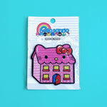 Loungefly Hello Sanrio Pink Kitty House iron-on patch front