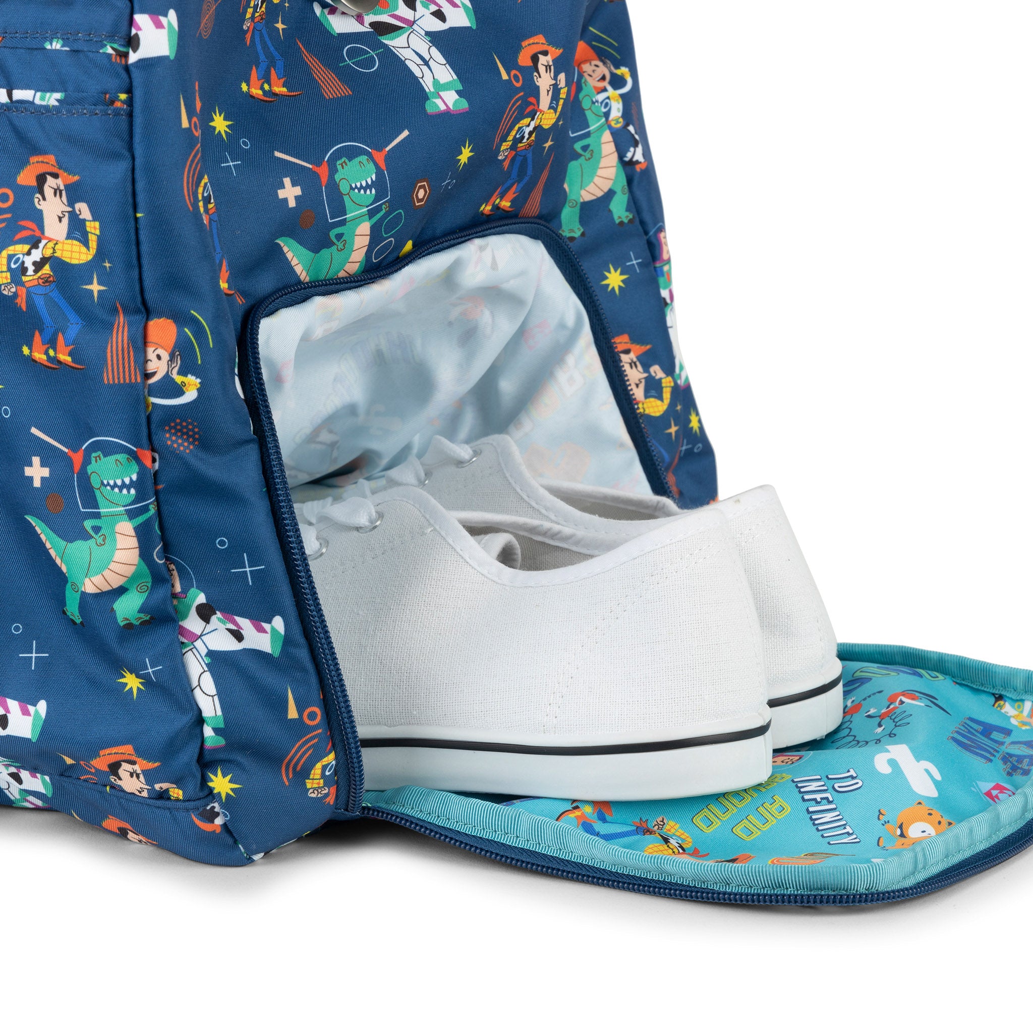 Jujube Disney Pixar Toy Story Super Star Plus duffel bag side shoe compartment