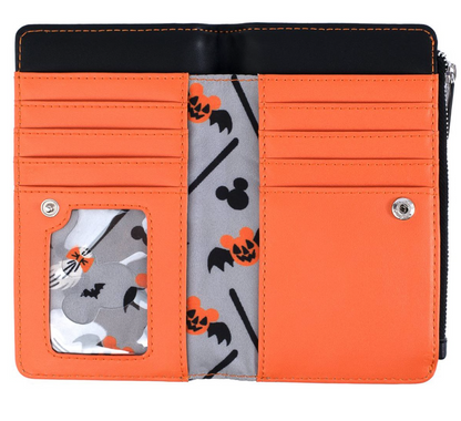 Disney Halloween Mickey and Minnie Grey AOP Flap Wallet