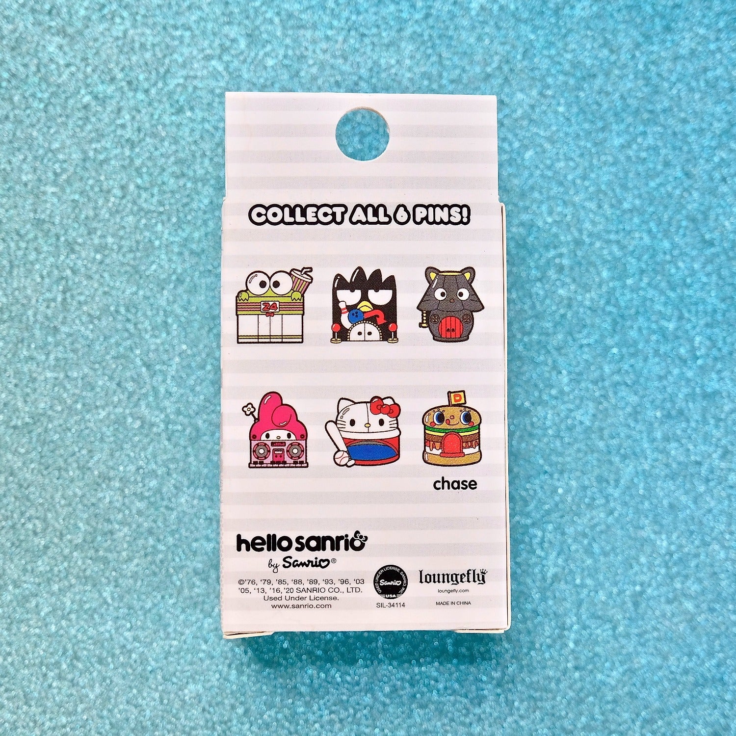 Loungefly Hello Sanrio blind box enamel pin back view