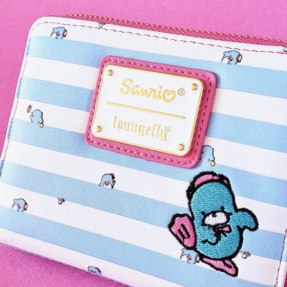 Loungefly Tuxedosam Striped Zippered Wallet logo closeup