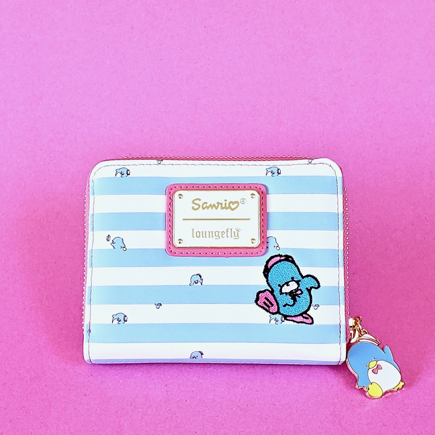 Loungefly Tuxedosam Striped Zippered Wallet front view