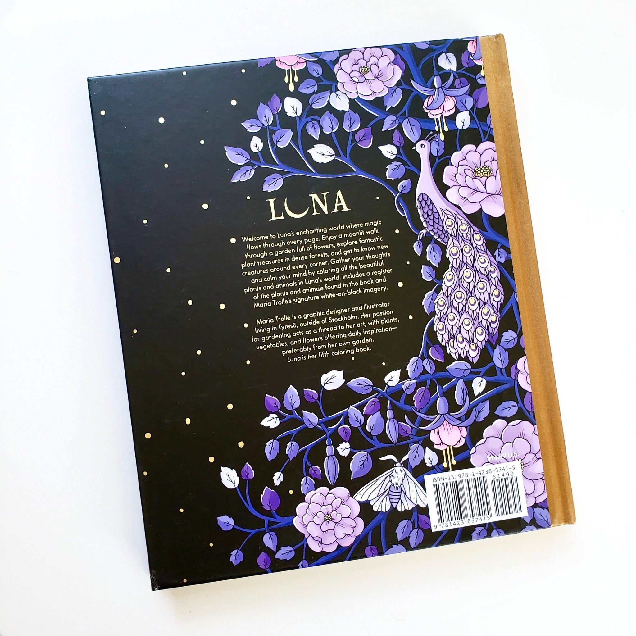 Luna hardcover coloring book back cover