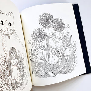 Luna hardcover coloring book flowers coloring page