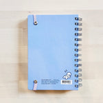 Morning Glory spiral bound hardcover scheduler back blue cover small dog in bottom right corner