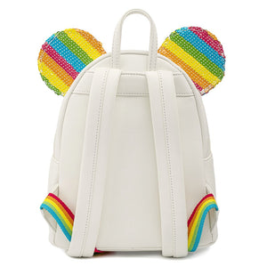 Loungefly Disney Minnie Mouse Sequin Rainbow mini backpack back