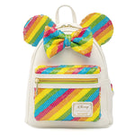 Loungefly Disney Minnie Mouse Sequin Rainbow mini backpack front