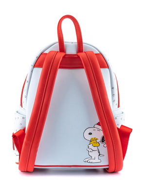 Loungefly Snoopy and Woodstock Christmas mini backpack back view