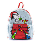 Loungefly Snoopy and Woodstock Christmas mini backpack front view
