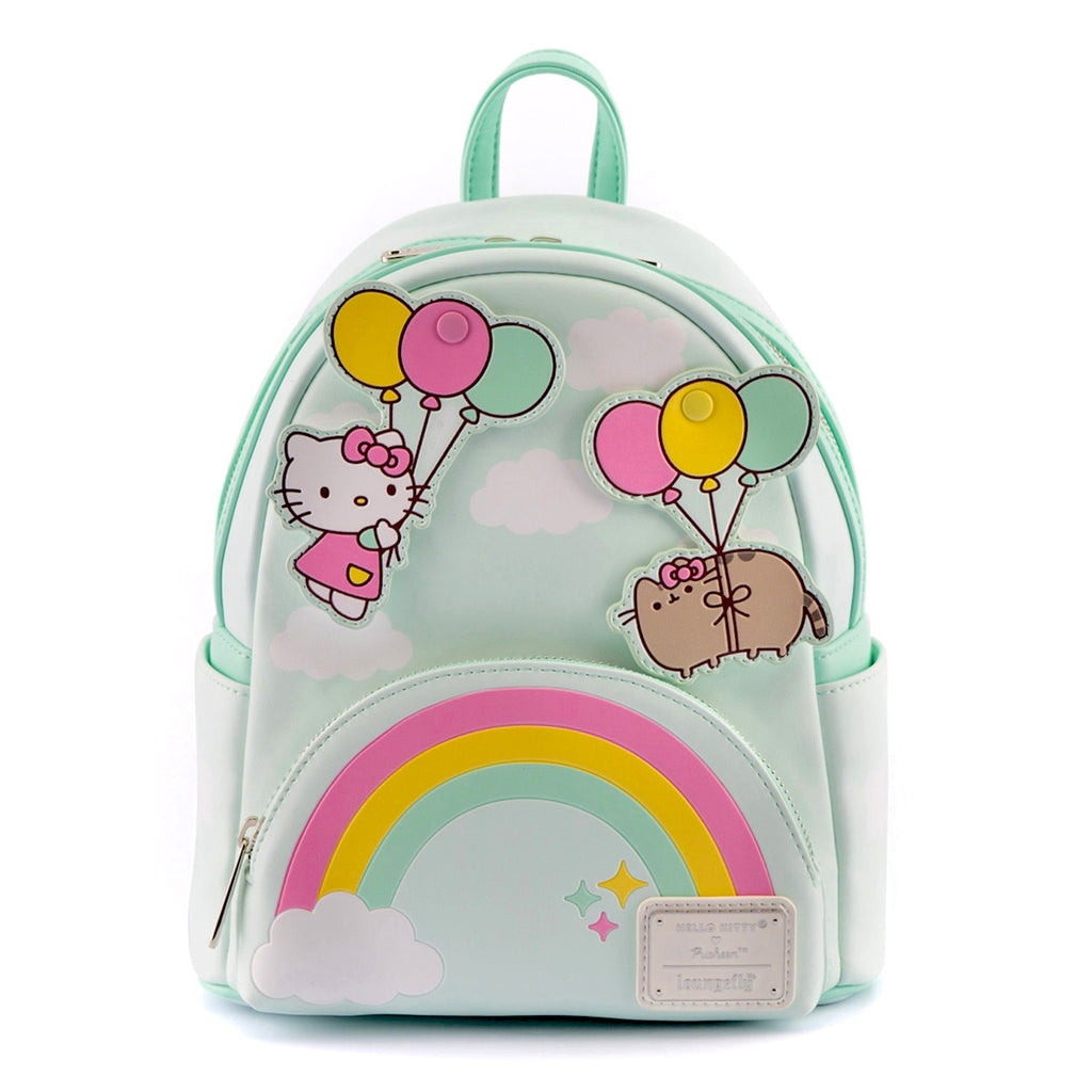 Loungefly Hello Kitty Pusheen Rainbow and Balloons mini backpack front view