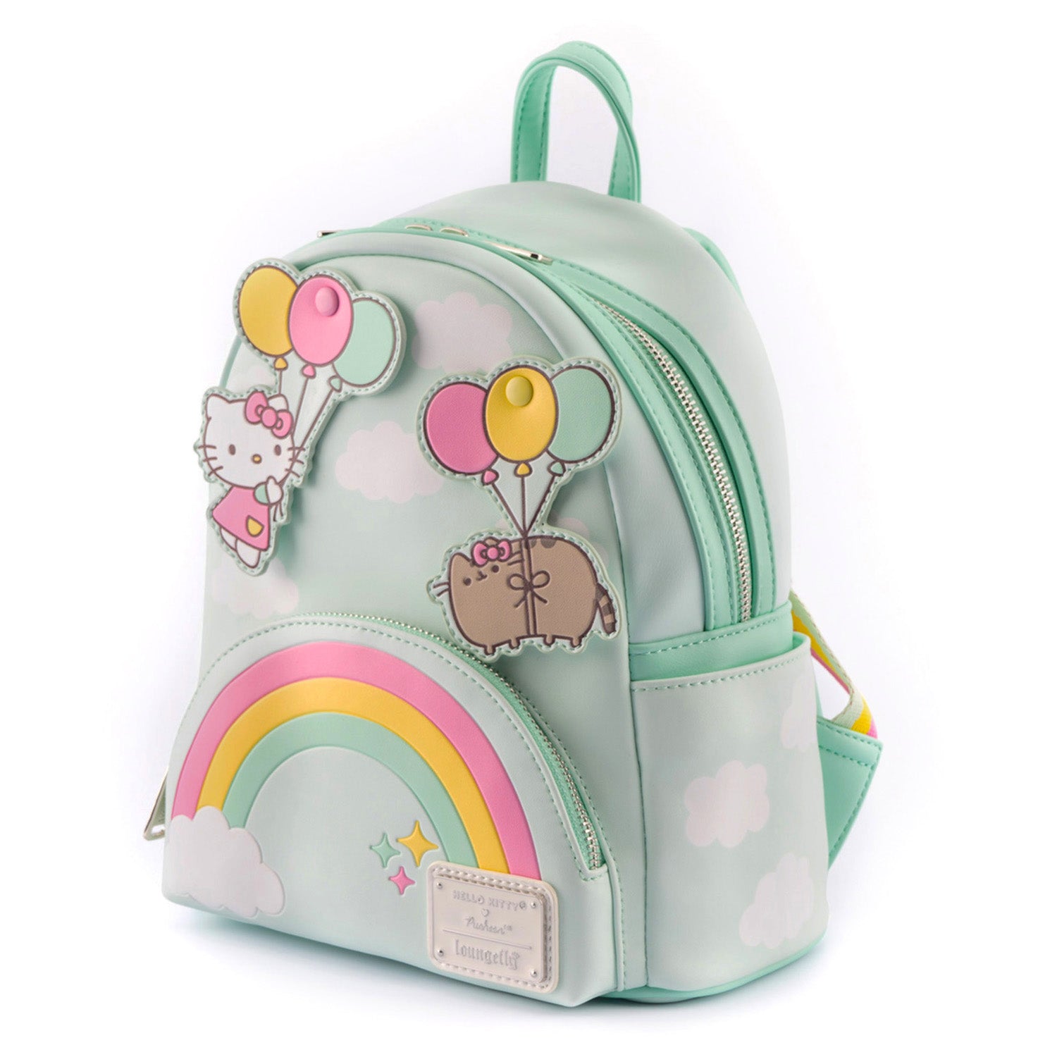 Loungefly Hello Kitty Pusheen Rainbow and Balloons mini backpack side view