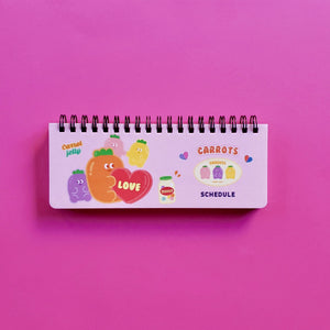 korean stationery weekly scheduler pink front cover