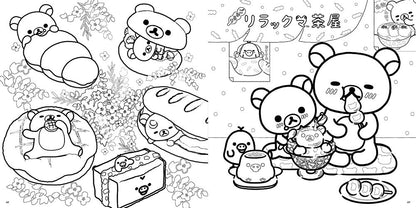 San-X Rilakkuma adult coloring book japanese inside pages food