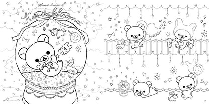 San-X Rilakkuma adult coloring book japanese inside page korilakkuma