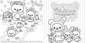 San-X Rilakkuma adult coloring book 2 inside page easter