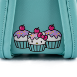 loungefly hello kitty cupcake mini backpack cupcake graphic closeup