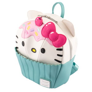 loungefly hello kitty cupcake mini backpack side view