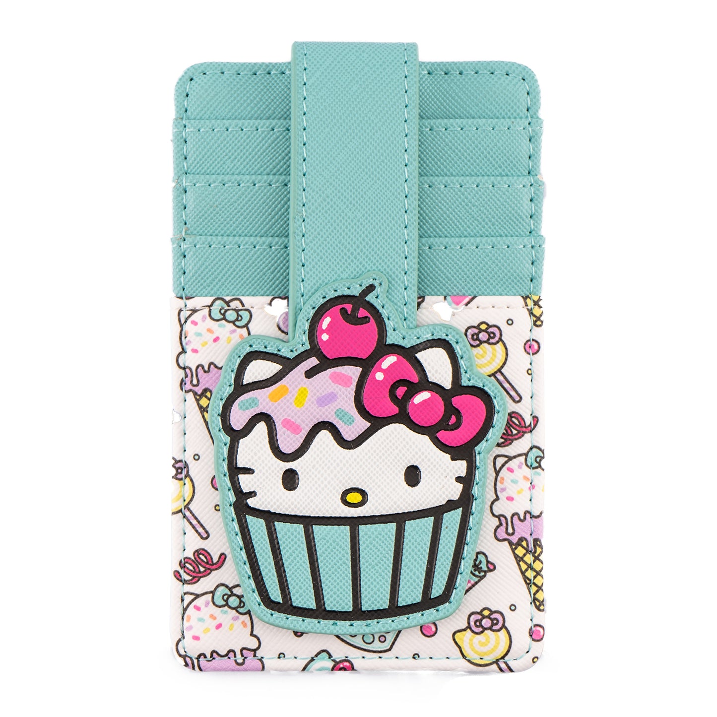 loungefly hello kitty sweet treats cardholder front view