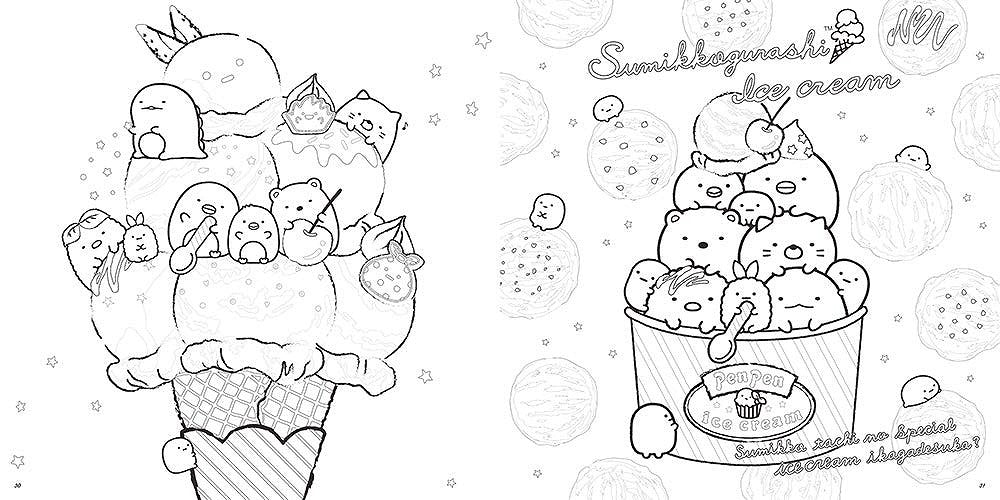 san-x sumikko gurashi japanese book 2 ice cream coloring pages