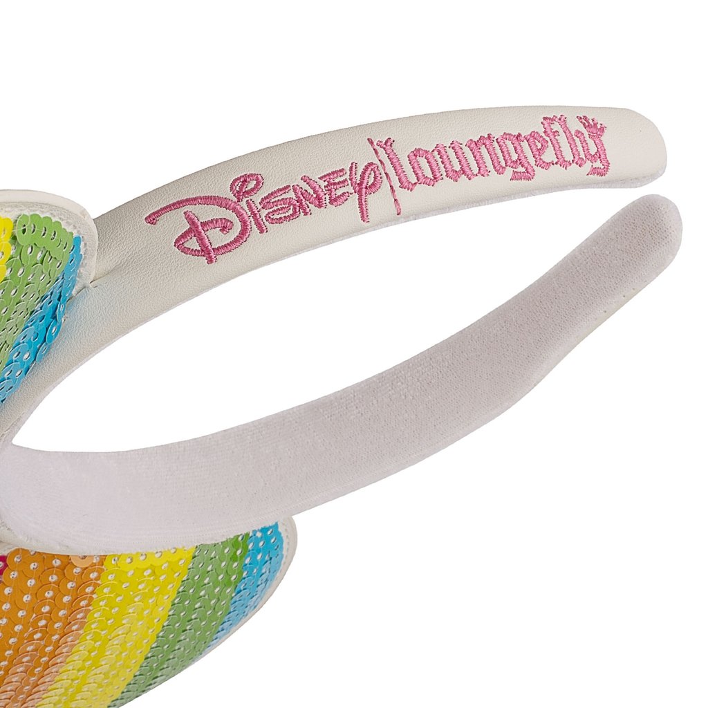 Loungefly Disney Minnie Mouse sequin rainbow ears embroidery details