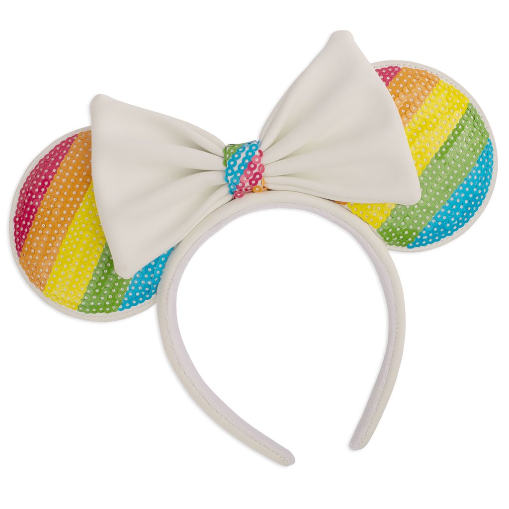 Loungefly Disney Minnie Mouse sequin rainbow ears front