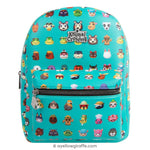 bioworld animal crossing character print mini backpack front view