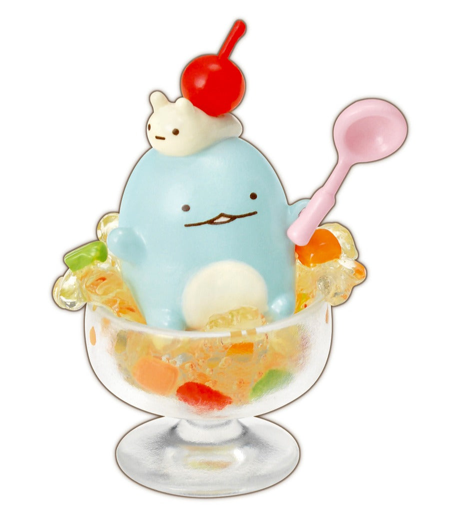 Japanese Re-Ment Sumikko Gurashi Homemade Sweets Blind Box series Tokage and Nisetsumuri inside a jelly dessert cup