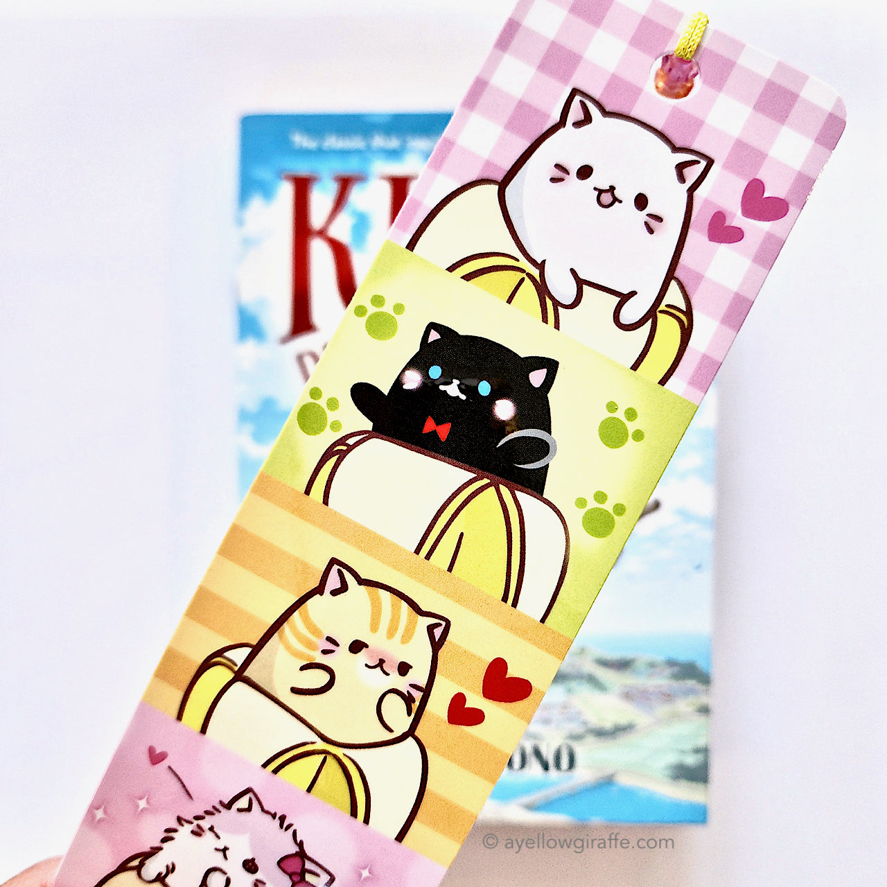 bananya 4 cats bookmark closeup