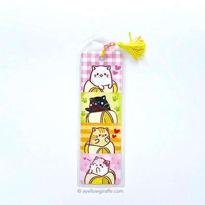bananya 4 cats bookmark in plastic sleeve