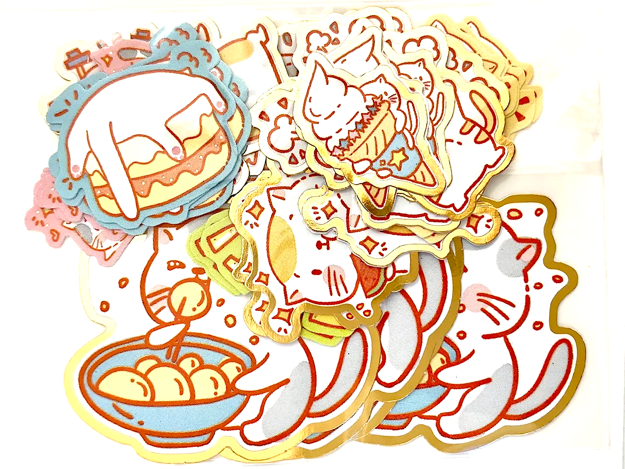 japanese nekoni cat stickers