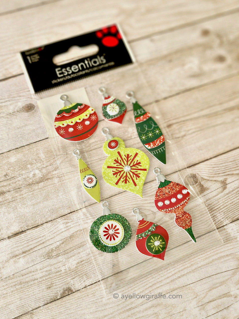 SandyLion Essentials Stickers: Glitter Ornaments