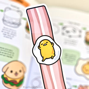Gudetama fried egg bacon strip bookmark closeup
