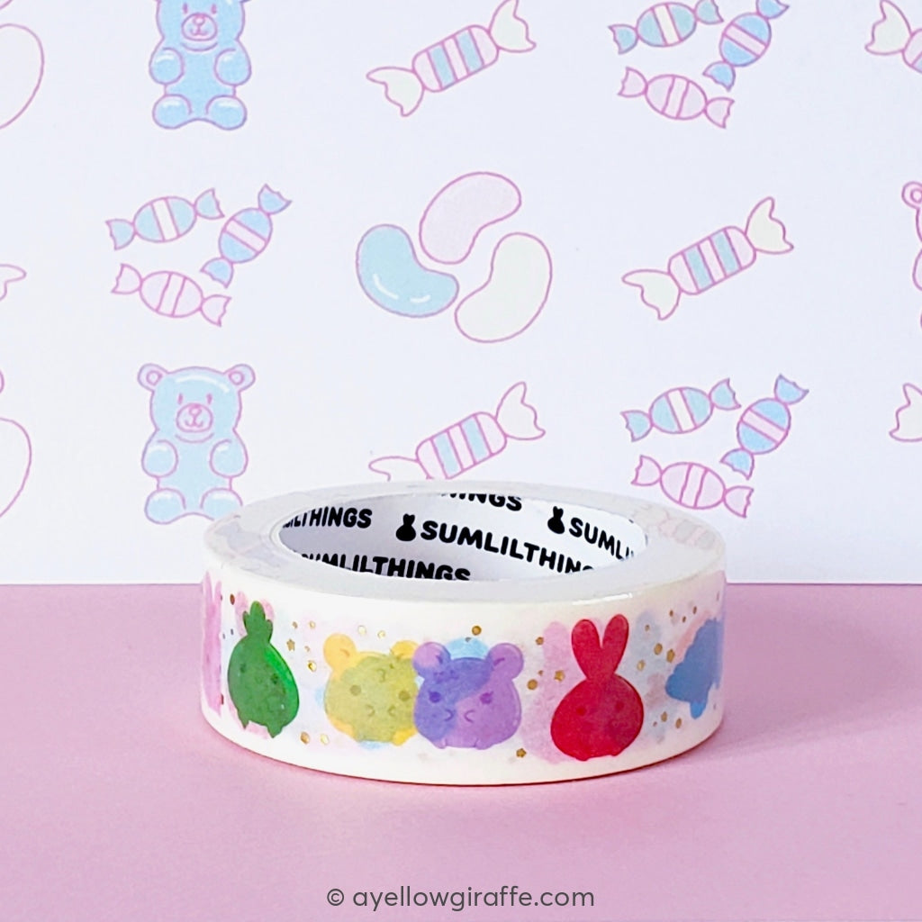 Gummy Misfits Washi Tape 15Mm - Gold Foil Washi Tape