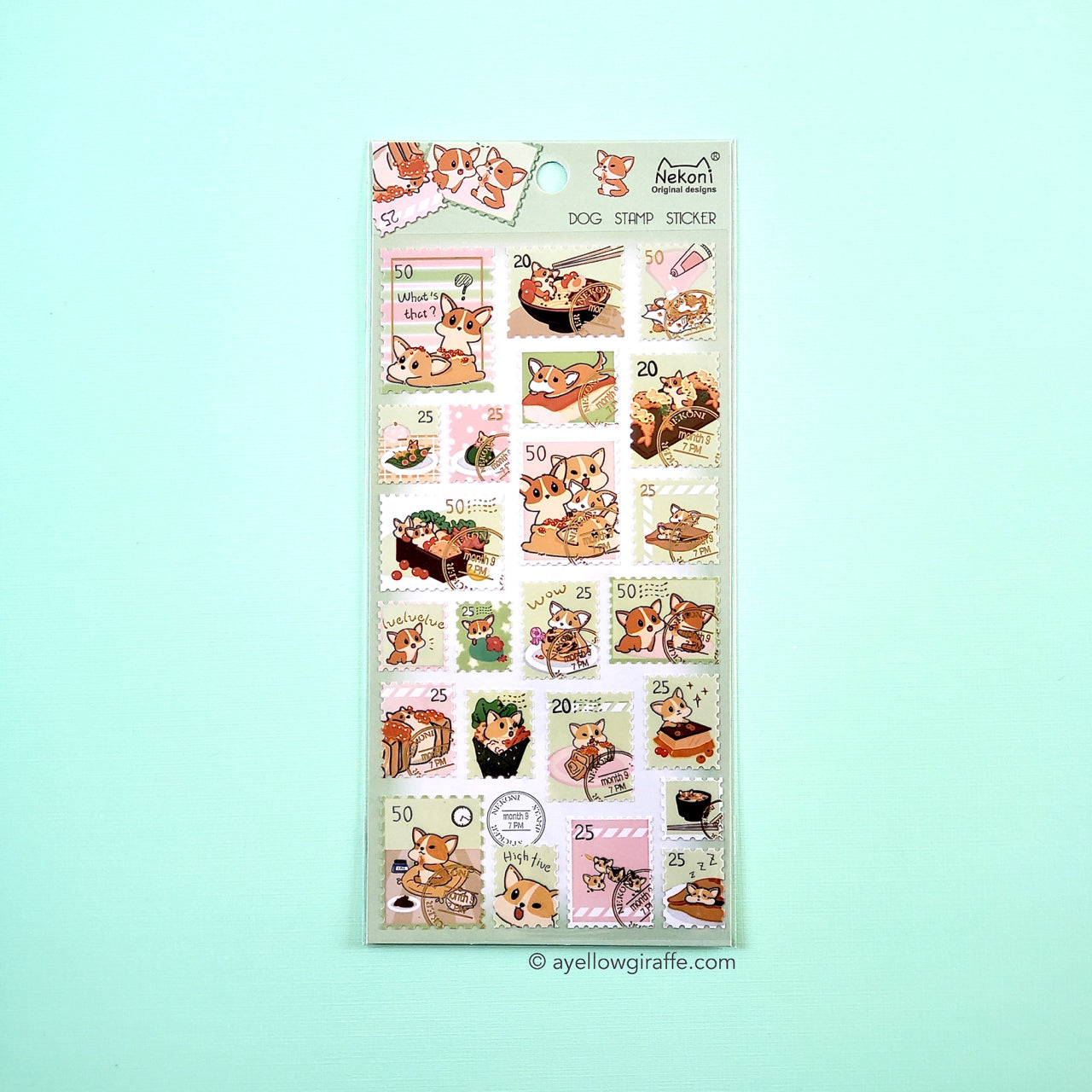 Nekoni Stickers: Corgi Dog Stamps