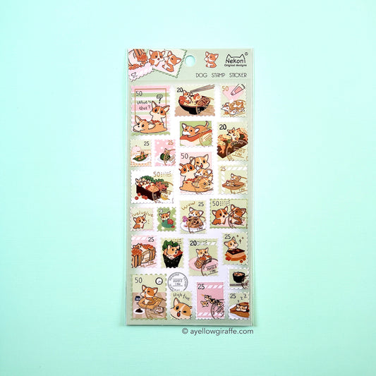 Nekoni Stickers: Corgi Dog Stamps