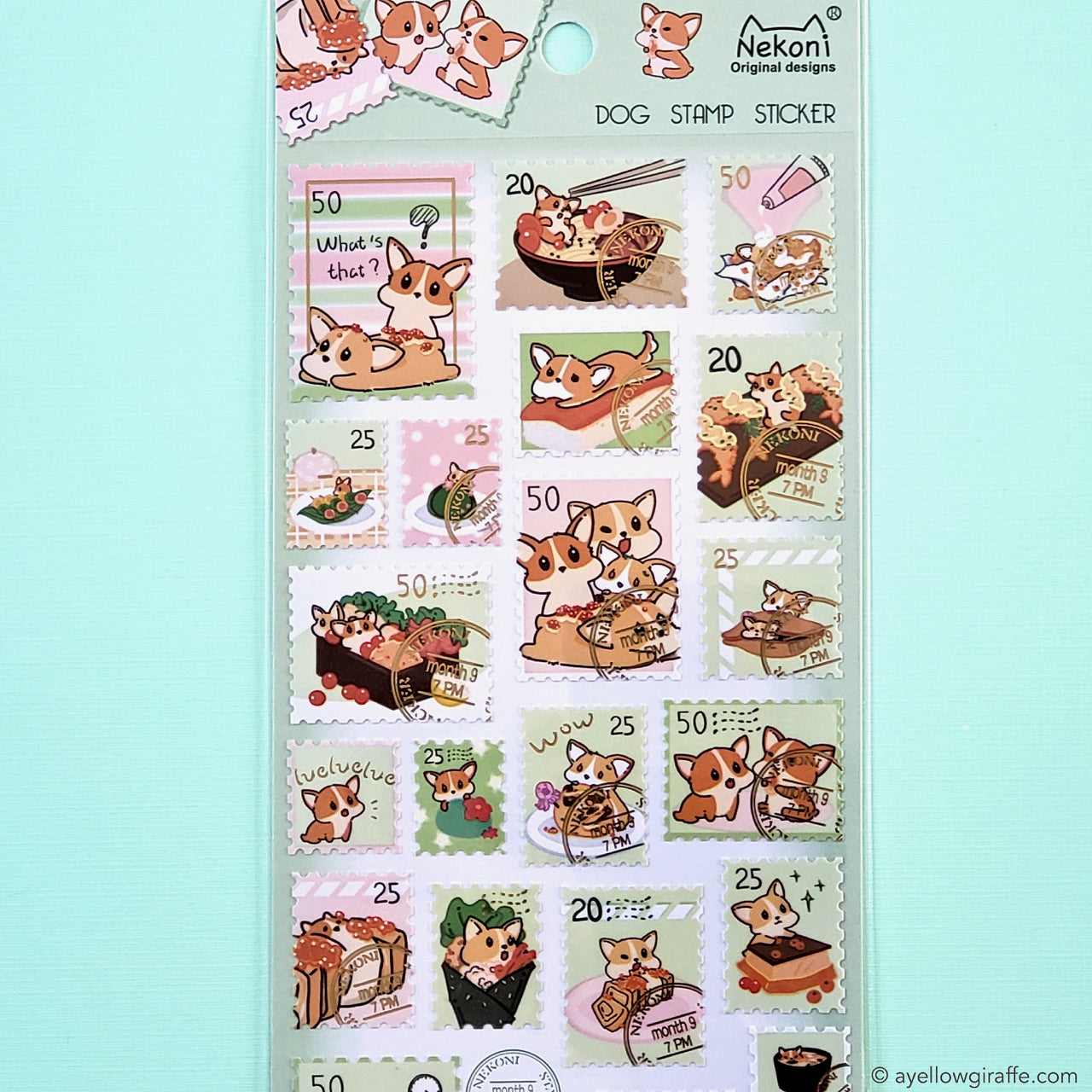 Nekoni Stickers: Corgi Dog Stamps