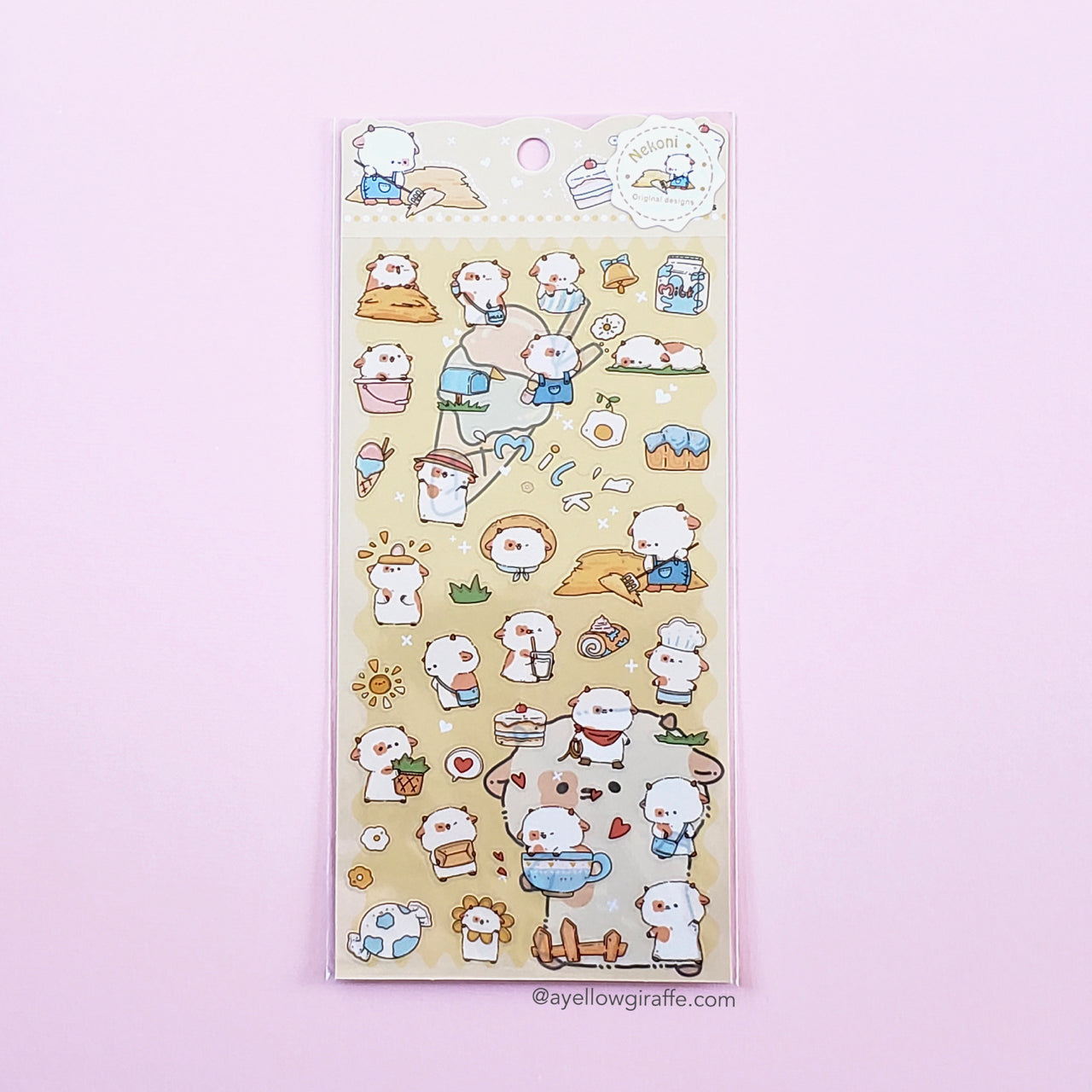 Nekoni Stickers: Cow Farm