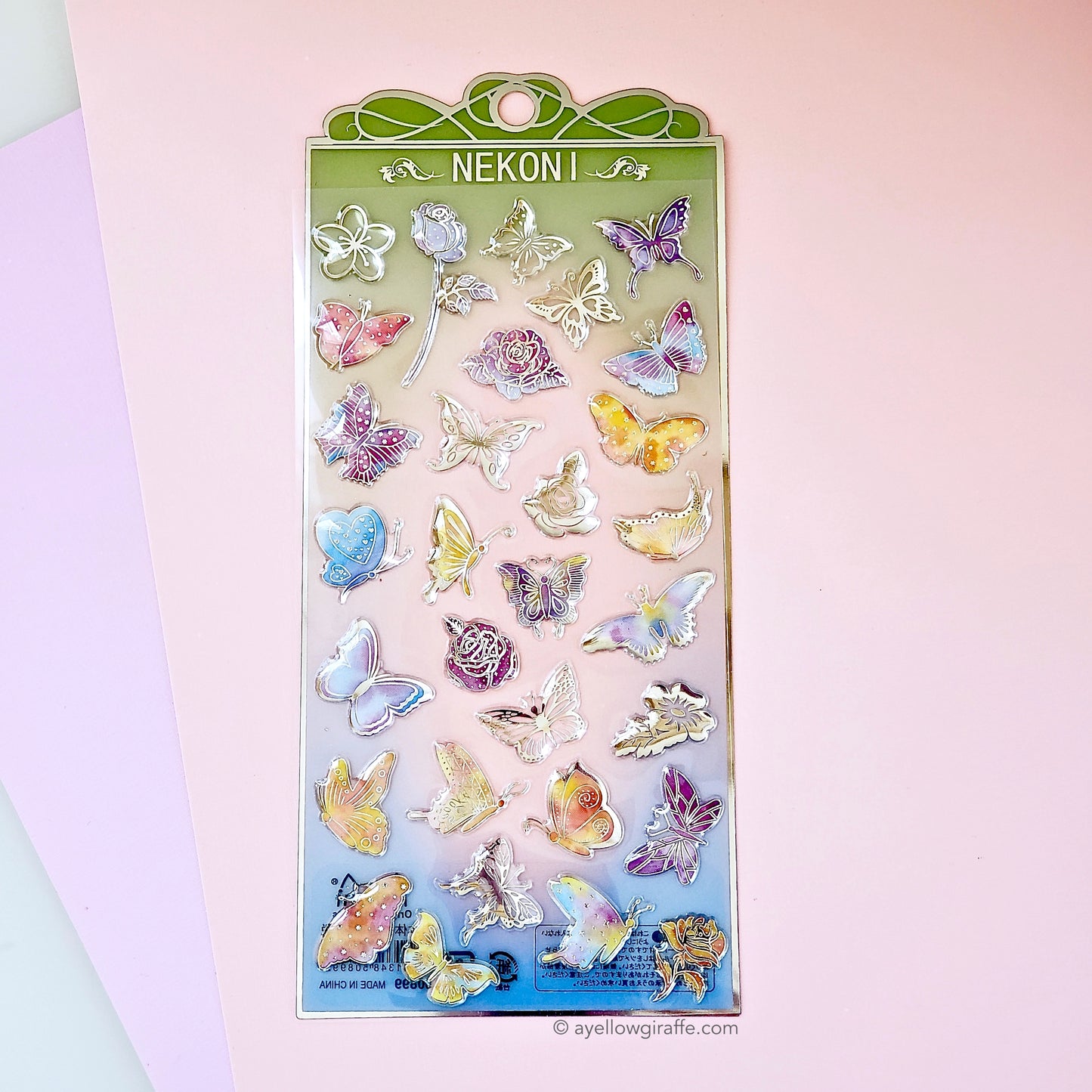 Nekoni Stickers: Crystal Gel Butterflies